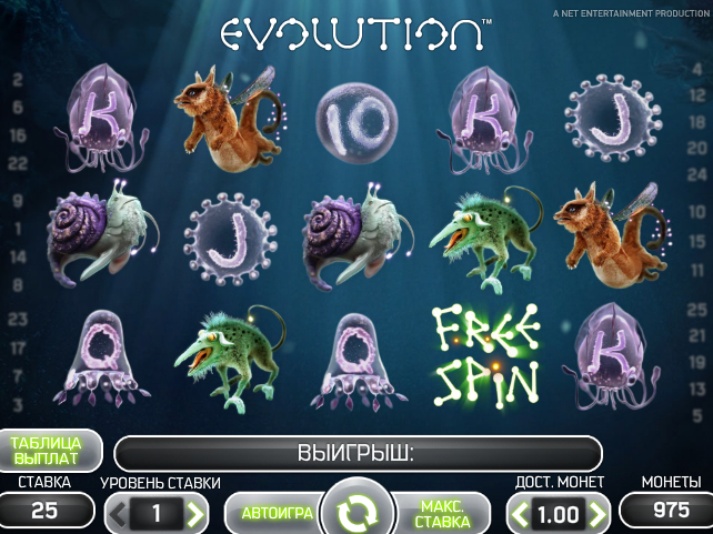 Игровой автомат Evolution - Эволюция в азартном формате
